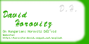 david horovitz business card